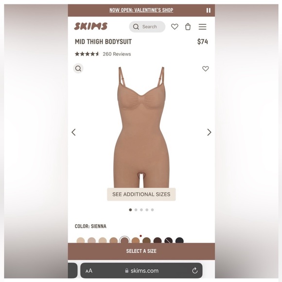 SKIMS sculpting body suit NWOT mid thigh - Picture 3 of 7